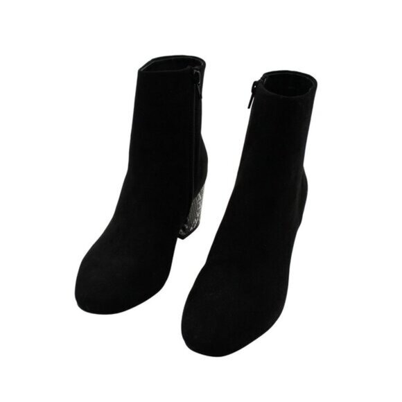 Sugar Womens Olive Faux Suede Zipper Ankle Boots - Picture 5 of 7